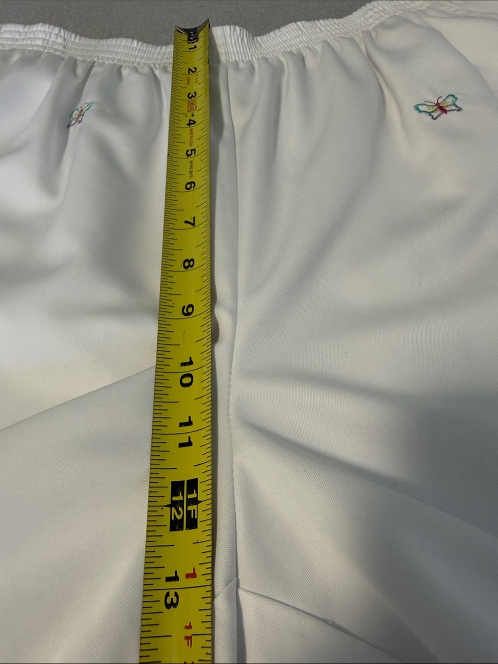Alfred Dunner White Crop Pants with  Colorful Butterfly Embroidery SZ14 - Picture 9 of 14